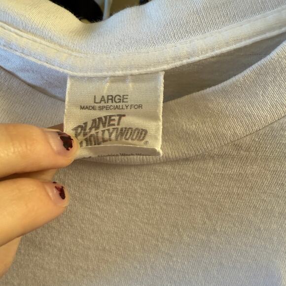 Vintage White Planet Hollywood shirt L - Picture 3 of 3